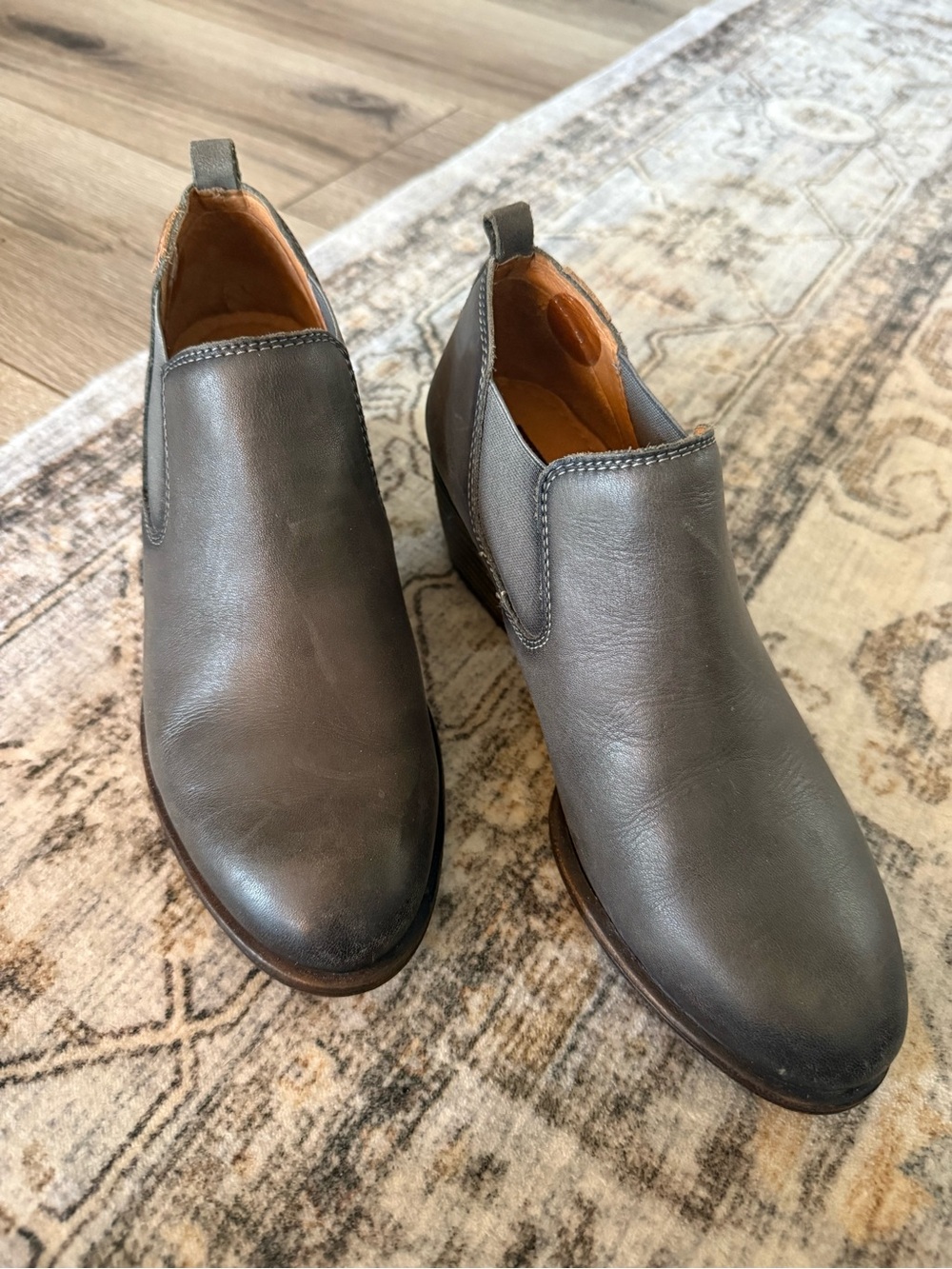 PIKOLINOS Women's Gray Leather Ankle Booties